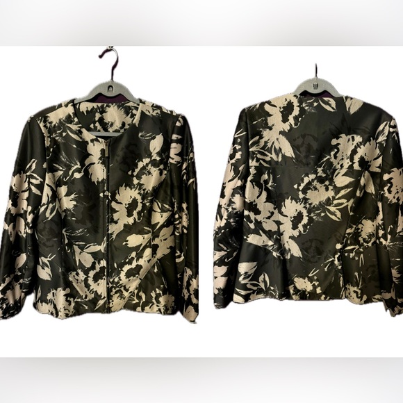 DKNY sz 12 Black & Gray Floral Jacket - Picture 11 of 11